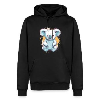 Mignon Anime Style Koala Kawaii - Sweat à capuche Premium bio Homme - noir - Devant - Nico (187cm)