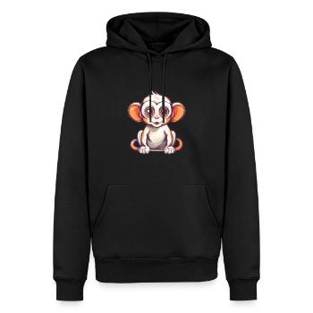 Süßer Anime -Stil Macaque Kawaii - Männer Premium Bio Hoodie - Schwarz - Vorne - Nico (187cm)