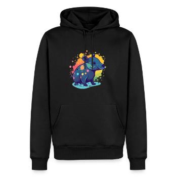 Süßer Anime -Stil Malayan Kawaii - Männer Premium Bio Hoodie - Schwarz - Vorne - Nico (187cm)