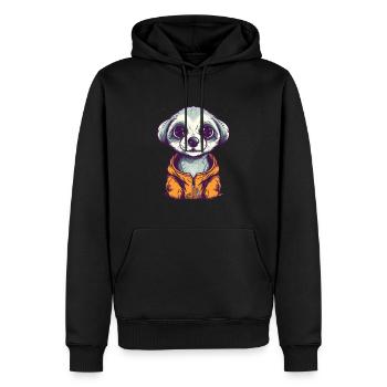Süßer Anime -Stil Meerkat Kawaii - Männer Premium Bio Hoodie - Schwarz - Vorne - Nico (187cm)