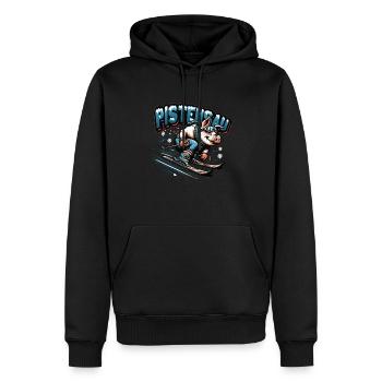 Skier Pig Pistensau Après-ski - Sweat à capuche Premium bio Homme - noir - Devant - Nico (187cm)