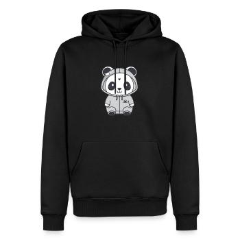 Süßer Anime -Stil Panda Kawaii - Männer Premium Bio Hoodie - Schwarz - Vorne - Nico (187cm)