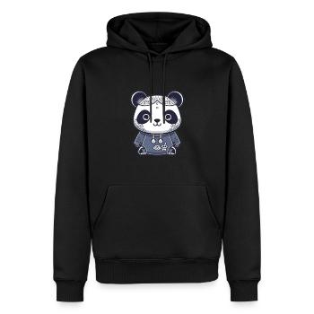 Süßer Anime -Stil Panda Kawaii - Männer Premium Bio Hoodie - Schwarz - Vorne - Nico (187cm)