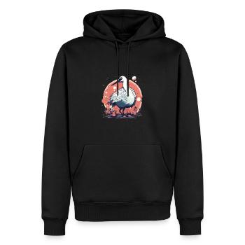 Mignon Anime Style rouge couronné grue Kawaii - Sweat à capuche Premium bio Homme - noir - Devant - Nico (187cm)