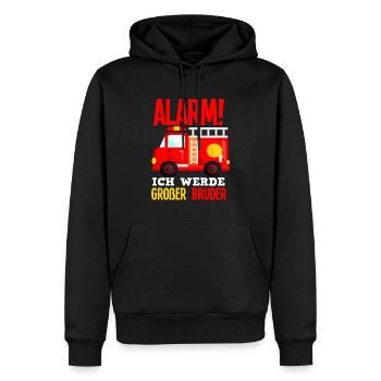 Alarm Ich Werde Großer Bruder Feuerwehr Sohn - Männer Premium Bio Hoodie - Schwarz - Vorne - Nico (187cm)