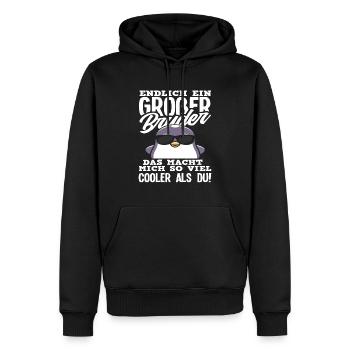 Ich Werde Großer Bruder Pinguin Jungs Sohn - Männer Premium Bio Hoodie - Schwarz - Vorne - Nico (187cm)