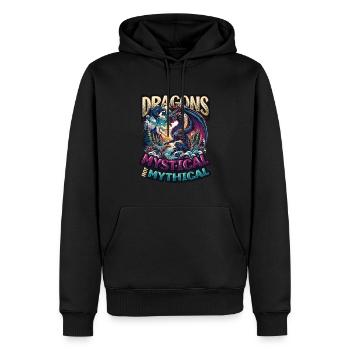 Dragon Lovers Dragons du monde fantastique - Sweat à capuche Premium bio Homme - noir - Devant - Nico (187cm)