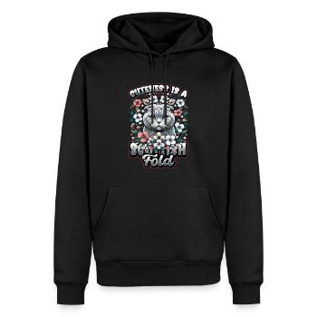 Süßes Scottish Fold Katzen Motiv - Männer Premium Bio Hoodie - Schwarz - Vorne - Nico (187cm)