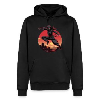 Charming Ninja Fighter I Ninja Girl I Ninja - Männer Premium Bio Hoodie - Schwarz - Vorne - Nico (187cm)