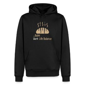 Équilibre entre vie professionnelle et vie privée – Cuisson du pain - Sweat à capuche Premium bio Homme - noir - Devant - Nico (187cm)