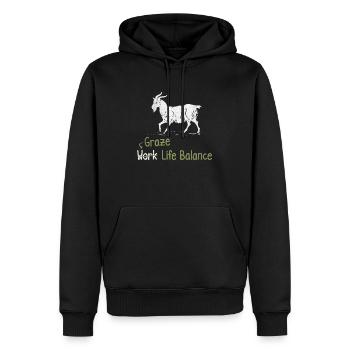Graze Équilibre entre vie professionnelle et vie privée - Ziegenhoftier - Sweat à capuche Premium bio Homme - noir - Devant - Nico (187cm)