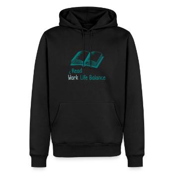 Lire l’équilibre entre vie professionnelle et vie privée - Bookworm Book Reading - Sweat à capuche Premium bio Homme - noir - Devant - Nico (187cm)
