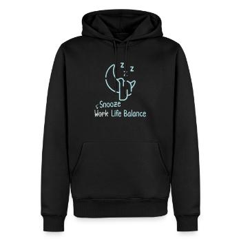 Snooze Équilibre entre vie professionnelle et vie privée - Pyjama de couchage - Sweat à capuche Premium bio Homme - noir - Devant - Nico (187cm)