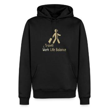 Reisen, Work-life-balance - Reisen, - Männer Premium Bio Hoodie - Schwarz - Vorne - Nico (187cm)