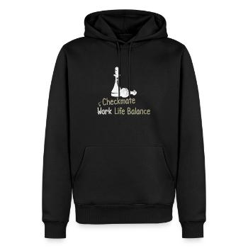 Checkmate Work Life Balance – - Männer Premium Bio Hoodie - Schwarz - Vorne - Nico (187cm)