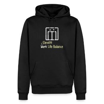 Erhöhen Sie Die Work-life-balance – - Männer Premium Bio Hoodie - Schwarz - Vorne - Nico (187cm)