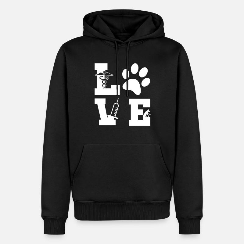 Tierliebhaber Veterinärassistent - Männer Premium Bio Hoodie - Schwarz