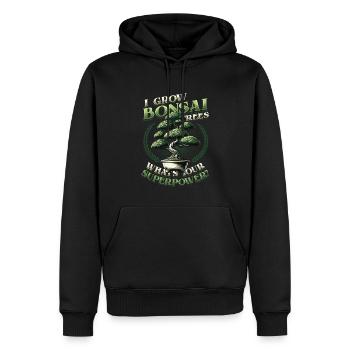 Cultiver des bonsaïs Superpower Japanese Bonsaï - Sweat à capuche Premium bio Homme - noir - Devant - Nico (187cm)