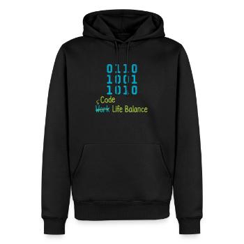 Code Work Life Balance – Programmierer Und - Männer Premium Bio Hoodie - Schwarz - Vorne - Nico (187cm)
