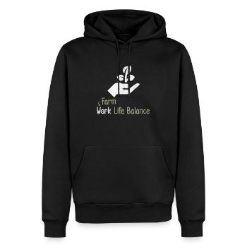 Équilibre entre vie professionnelle et vie privée à la ferme - Agriculture agricole - Sweat à capuche Premium bio Homme - noir - Devant - Nico (187cm)