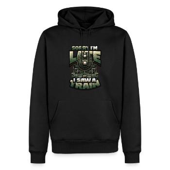 Trainspotting Zug Liebhaber Züge - Männer Premium Bio Hoodie - Schwarz - Vorne - Nico (187cm)