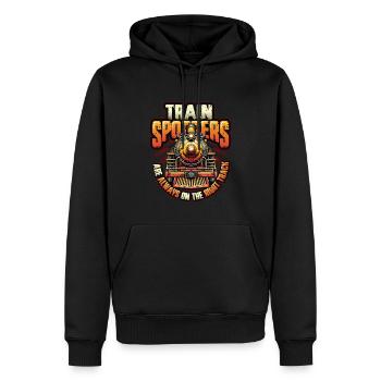 Trainspotting Zug Liebhaber Züge - Männer Premium Bio Hoodie - Schwarz - Vorne - Nico (187cm)