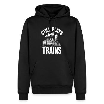 Kind Jungs Mann Zugführer Züge - Männer Premium Bio Hoodie - Schwarz - Vorne - Nico (187cm)