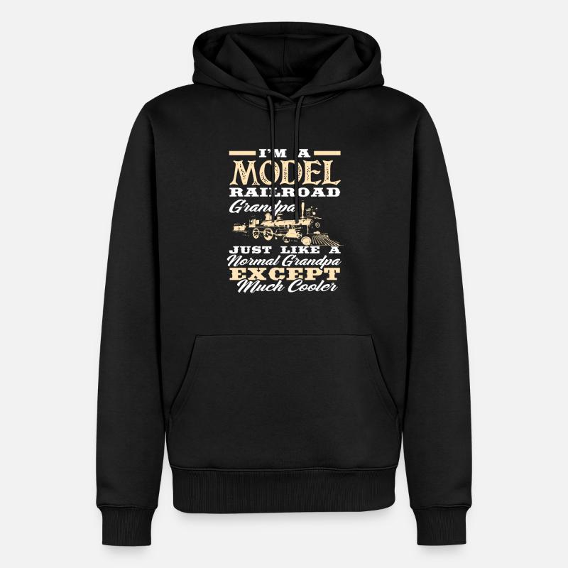 Modelleisenbahn Opa - Männer Premium Bio Hoodie - Schwarz