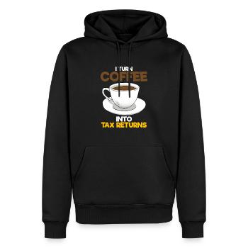 I Turn Coffee Into Tax Returns Wirtschaftsprüfer - Männer Premium Bio Hoodie - Schwarz - Vorne - Nico (187cm)