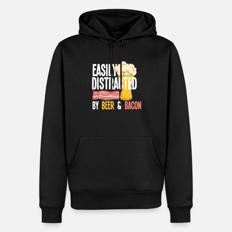 Speck Bacon Bier - Männer Premium Bio Hoodie - Schwarz