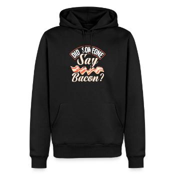 Bacon Bacon Quelqu’un Bacon a dit - Sweat à capuche Premium bio Homme - noir - Devant - Nico (187cm)