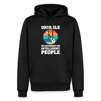 Lustiger Ukelele -Liebhaber Luthier - Männer Premium Bio Hoodie - Schwarz - Vorne - Nico (187cm)