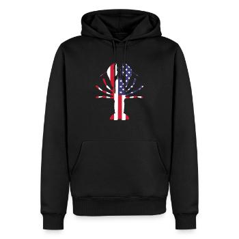 Langusten USA - Männer Premium Bio Hoodie - Schwarz - Vorne - Nico (187cm)