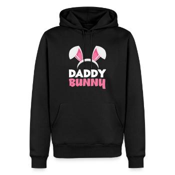 Papa lapin Pâques lapin oreilles Pâques - Sweat à capuche Premium bio Homme - noir - Devant - Nico (187cm)