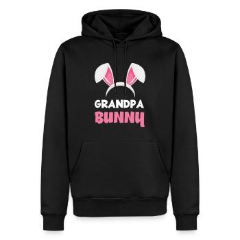 Grand-père Lapin Oreilles de Lapin de Pâques - Sweat à capuche Premium bio Homme - noir - Devant - Nico (187cm)