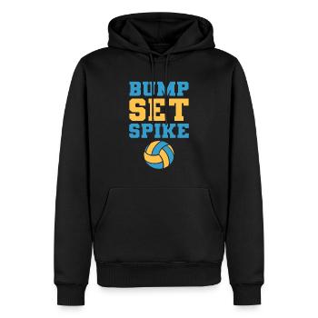 Bump Set Spike Volleyballspieler - Männer Premium Bio Hoodie - Schwarz - Vorne - Nico (187cm)