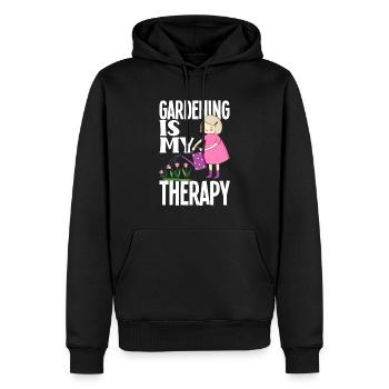 Garten Therapie - Männer Premium Bio Hoodie - Schwarz - Vorne - Nico (187cm)