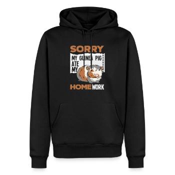 Meerschweinchen Spruch Hausaufgaben - Männer Premium Bio Hoodie - Schwarz - Vorne - Nico (187cm)