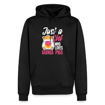 Meerschweinchen Mädchen - Männer Premium Bio Hoodie - Schwarz - Vorne - Nico (187cm)