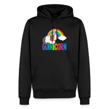 Meerschweinchen Regenbogen LGBTQ - Männer Premium Bio Hoodie - Schwarz - Vorne - Nico (187cm)