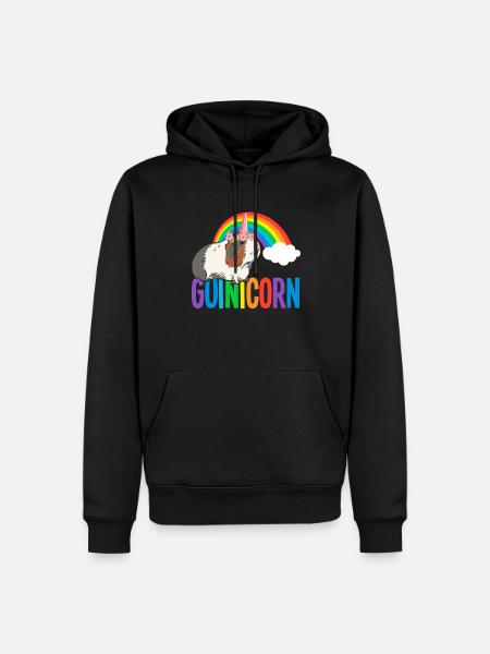 Meerschweinchen Regenbogen LGBTQ - Männer Premium Bio Hoodie - Schwarz