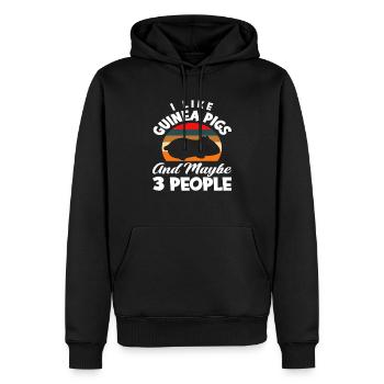 Meerschweinchen Geschenk Tier - Männer Premium Bio Hoodie - Schwarz - Vorne - Nico (187cm)