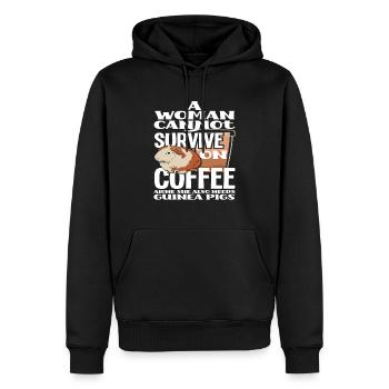 Meerschweinchen Frau Kaffee - Männer Premium Bio Hoodie - Schwarz - Vorne - Nico (187cm)