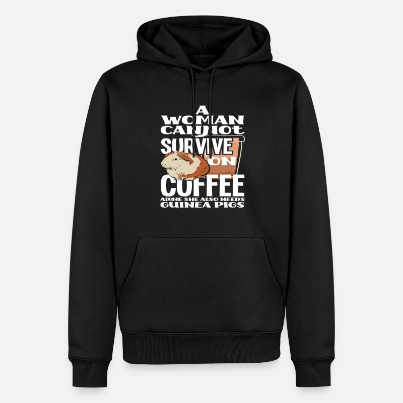 Cochon d’Inde Femme Café - Sweat à capuche Premium bio Homme - noir