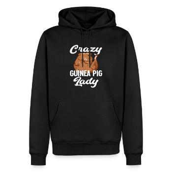 Verrückte Meerschweinchen Frau - Männer Premium Bio Hoodie - Schwarz - Vorne - Nico (187cm)