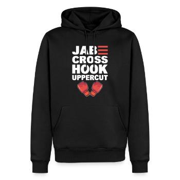 Jab Cross Hook Uppercut Professioneller Kickboxer - Männer Premium Bio Hoodie - Schwarz - Vorne - Nico (187cm)