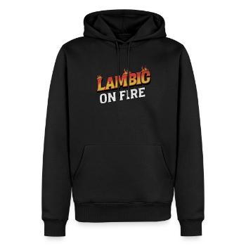 Lambic On Fire - Verses passionnés et bières artisanales - Sweat à capuche Premium bio Homme - noir - Devant - Nico (187cm)
