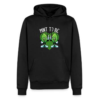 Menthe à être - Amour frais et rire feuillu - Sweat à capuche Premium bio Homme - noir - Devant - Nico (187cm)