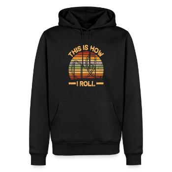Montagnes russes drôles Lovers Rétro Roller Coaster - Sweat à capuche Premium bio Homme - noir - Devant - Nico (187cm)