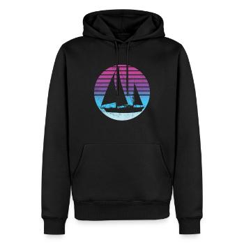 Retro Segler Segeln - Männer Premium Bio Hoodie - Schwarz - Vorne - Nico (187cm)